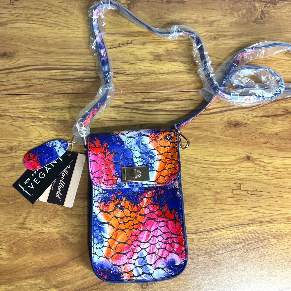 Mellow World Crossbody Bag Vegan Leather Phone‎ Case Holder NWT